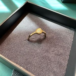 Gold Vermeil Opal and CZ Stacking Ring